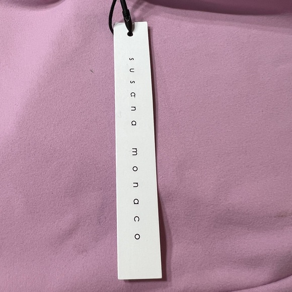 Susana Monaco One Shoulder Long Sleeve Crop Top in Petal Pink (XL) - Picture 10 of 11